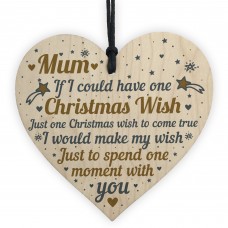 Mum Christmas Memorial Tree Decoration Hanging Wooden Bauble