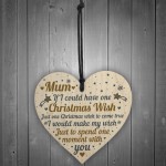 Mum Christmas Memorial Tree Decoration Hanging Wooden Bauble