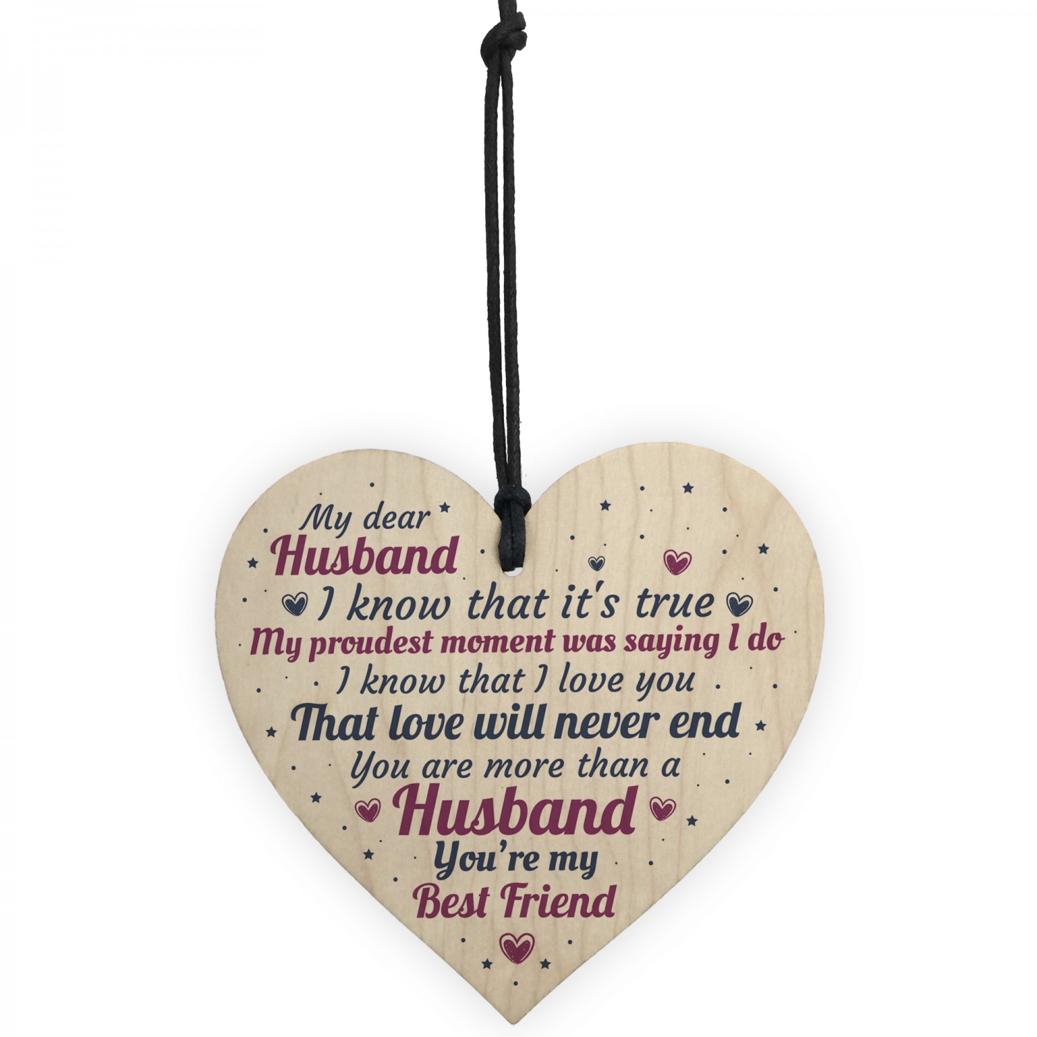 RED OCEAN Anniversary Card Husband Gifts Him 1st 2nd 3rd 4th Wedding Idea Wooden Heart Keepsake 