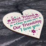 Christmas Gift For Best Friend Wooden Heart Keepsake Friendship