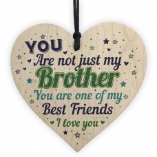 Novelty Brother Friendship Christmas Gifts Wooden Heart Plaque 