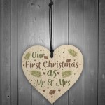 First Christmas Mr and Mrs Tree Bauble Wedding Anniversary Gifts
