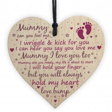 Mummy To Be Baby Shower Gift Wood Heart Keepsake Newborn Gift