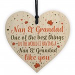 Nan Grandad Gift Hanging Heart Sign Birthday Christmas Xmas Gift