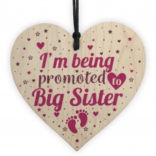 Big Sister Gift From Bump Wood Heart Newborn Baby Christmas