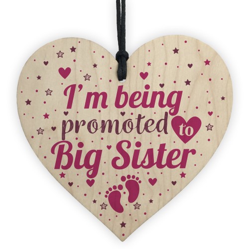 Big Sister Gift From Bump Wood Heart Newborn Baby Christmas