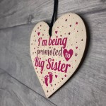 Big Sister Gift From Bump Wood Heart Newborn Baby Christmas