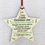 Christmas Wood Star Memorial Tree Decoration Ornament Mum Dad