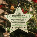 Christmas Wood Star Memorial Tree Decoration Ornament Mum Dad