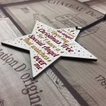 Mum Dad Nan Grandad Memorial Gift Wood Star Christmas Decoration