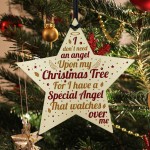 Mum Dad Nan Grandad Memorial Gift Wood Star Christmas Decoration