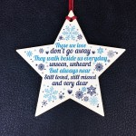 Wood Star Christmas Memorial Tree Decoration Ornament Mum Dad