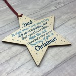 Wooden Memory Star Christmas Tree Decoration Dad Memorial