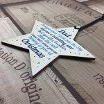 Wooden Memory Star Christmas Tree Decoration Dad Memorial