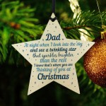 Wooden Memory Star Christmas Tree Decoration Dad Memorial