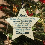 Wooden Memory Star Christmas Tree Decoration Dad Memorial