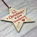 First 1st Christmas As Grandparents Tree Decoration Bauble Star