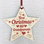 First 1st Christmas As Grandparents Tree Decoration Bauble Star