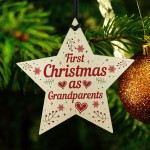 First 1st Christmas As Grandparents Tree Decoration Bauble Star