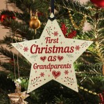 First 1st Christmas As Grandparents Tree Decoration Bauble Star