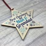 First Christmas As Nan Grandad Wood Star Christmas Bauble Gifts