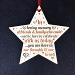 Hanging Wooden Star Christmas Tree Decoration Mum Nan Dad Gift