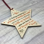 Hanging Wooden Star Christmas Tree Decoration Mum Nan Dad Gift