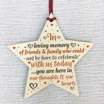 Hanging Wooden Star Christmas Tree Decoration Mum Nan Dad Gift