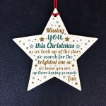 Missing You This Christmas Wooden Star Tree Memorial Decoration