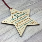 Missing You This Christmas Wooden Star Tree Memorial Decoration