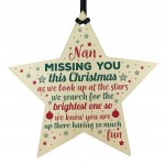 Nan Memorial Wooden Star Christmas Tree Decoration Bauble Gift