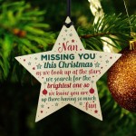 Nan Memorial Wooden Star Christmas Tree Decoration Bauble Gift