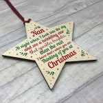 Wood Memory Star Christmas Tree Decoration Bauble Nan Memorial