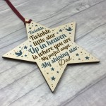 Wooden In Memory Star Christmas Tree Decoration Dad Memorial