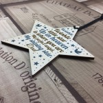 Wooden In Memory Star Christmas Tree Decoration Dad Memorial