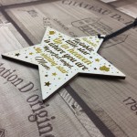 Wooden In Memory Star Christmas Tree Decoration Mum Memorial