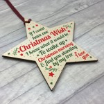 Christmas Wish Mum Dad Grandad Wood Star Memorial Tree Gift