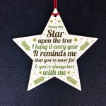 Mum Dad Nan Grandad Christmas Memorial Wood Star Tree Gift