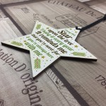 Mum Dad Nan Grandad Christmas Memorial Wood Star Tree Gift