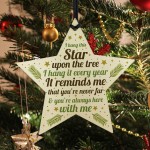 Mum Dad Nan Grandad Christmas Memorial Wood Star Tree Gift