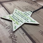 In Memory Brother Memorial Gift Wood Star Christmas Tree Bauble
