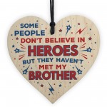 HERO BROTHER Gift For Birthday Christmas Wooden Heart Plaque