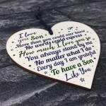 Mum Dad Christmas Birthday Gifts For Son Wood Hanging Heart Gift