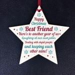 Christmas Best Friend Gift Wood Bauble Tree Decoration Keepsake