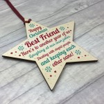 Christmas Best Friend Gift Wood Bauble Tree Decoration Keepsake