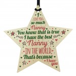 Best NAN Gift For Nanny Wooden Hanging Star Birthday Christmas