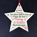 Best NAN Gift For Nanny Wooden Hanging Star Birthday Christmas