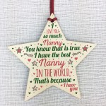 Best NAN Gift For Nanny Wooden Hanging Star Birthday Christmas