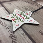 Christmas Memorial Gift For MUM DAD NAN Wooden Star Decoration