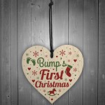Bumps First Christmas Heart Decoration Wooden Christmas Bauble